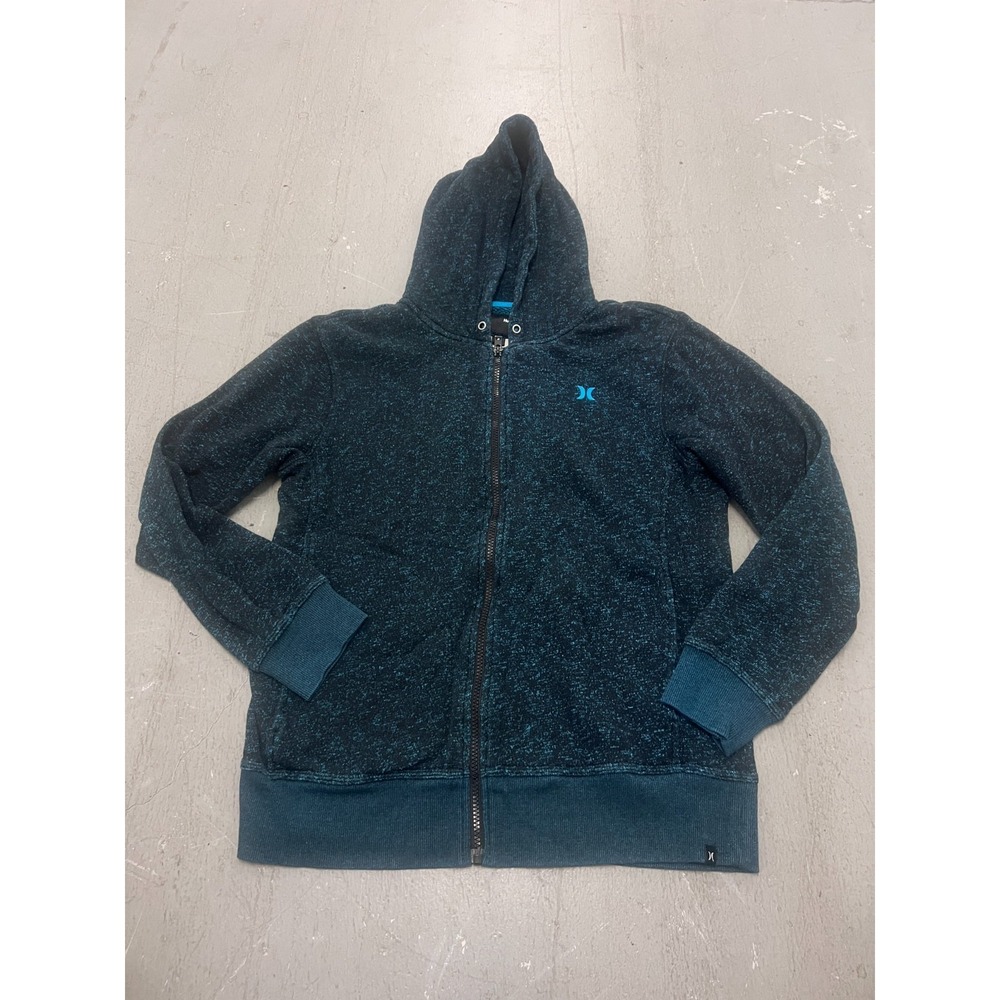 Buckle Hurley Retreat Hoodie Mens Small Blue Fleece Lined Long‎ Sleeve Full Zip